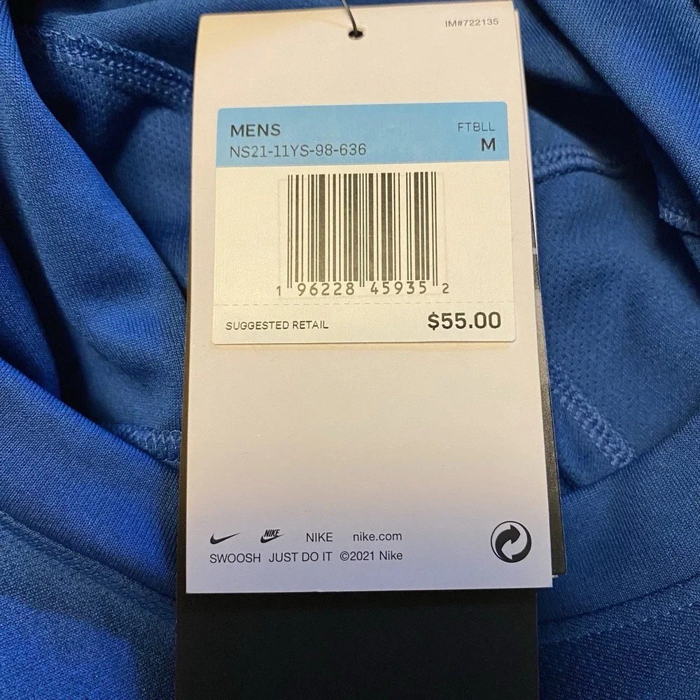 Nike Indianapolis Colts V-Neck Men's Med Blue Dri-Fit 